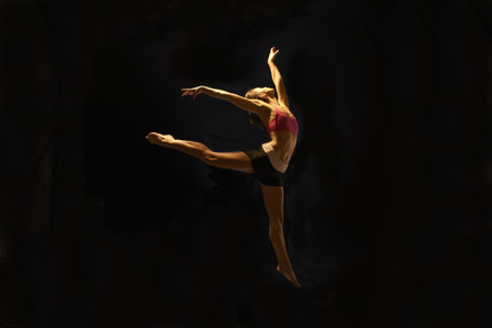 Young Woman Dancingの写真素材