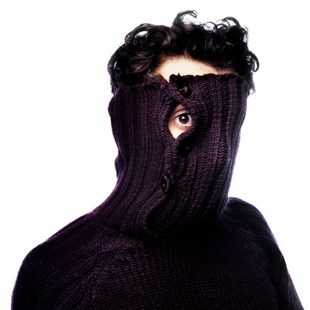 Portrait Of Man In Oversize Pulloverの写真素材