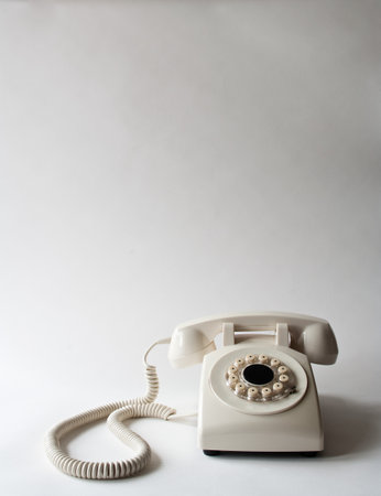 White Telephone, Studio Shotの写真素材