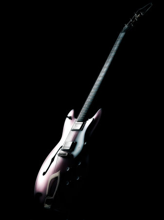 Electric Guitar On Black Backgroundの写真素材