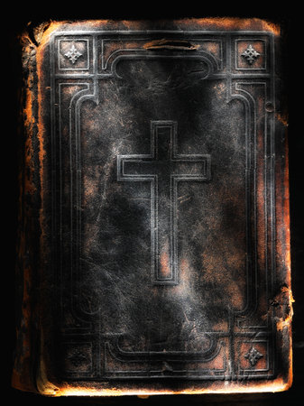 Bible isolated on blackの写真素材