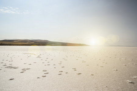 View Of Lake Tuz, Salt Lake, Cappadocia, Anatolia, Turkeyの写真素材
