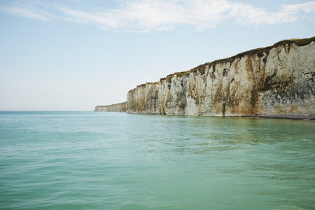 Seascape And Cliffs, Normandy, Franceの写真素材