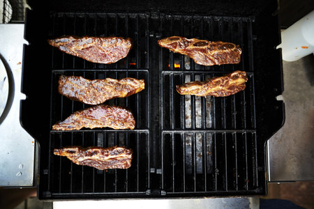 Steaks On Barbecue Grillの写真素材