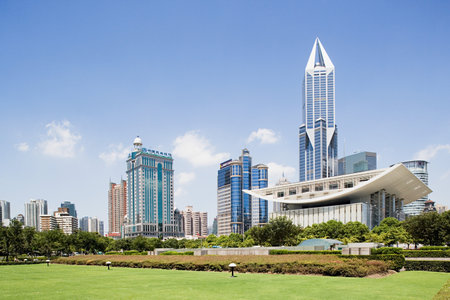 Modern architecture in shanghaiのeditorial素材