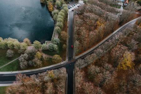 Sweden, Malmoe, Overhead view of roads crossingPildammsparken