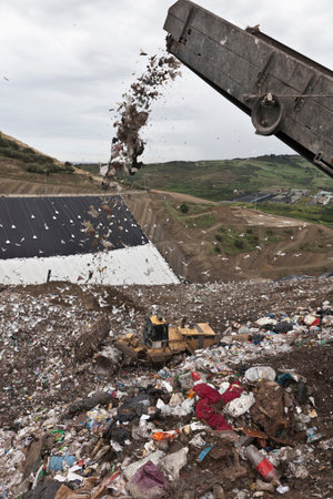 Spout at garbage collection centerの写真素材