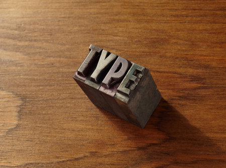 Lead type spelling ""type""の写真素材
