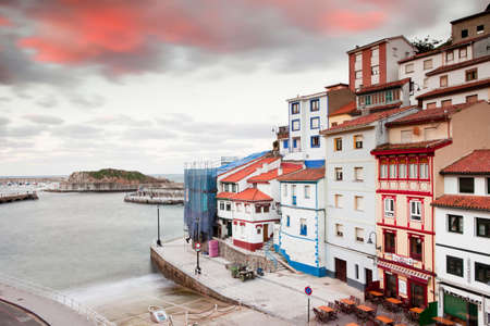 Ornate buildings at coastal cityの写真素材