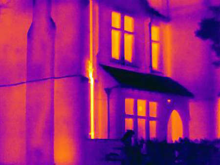 Thermal image of houseの写真素材
