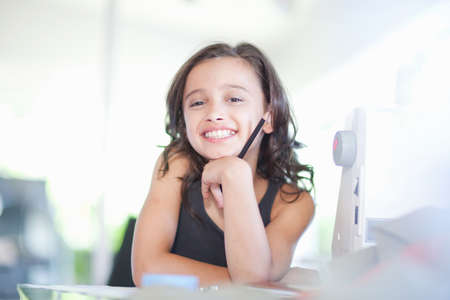 Girl playing fashion designer