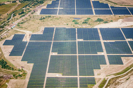 Senftenberg Solarpark, photovoltaic power plant, Senftenburg, Germanyの写真素材