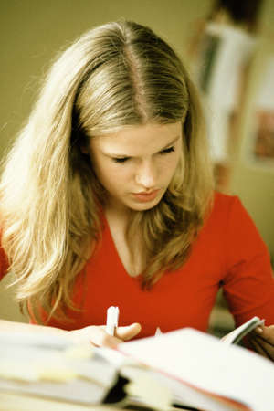 Girl studying