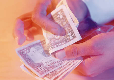 Man counting money