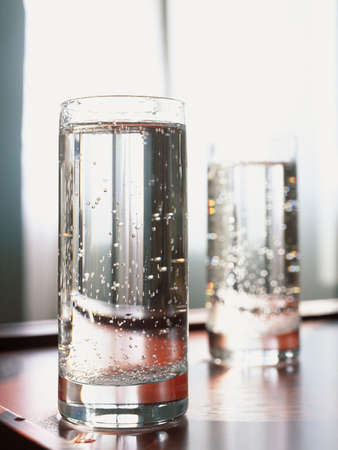 Glasses of waterの写真素材