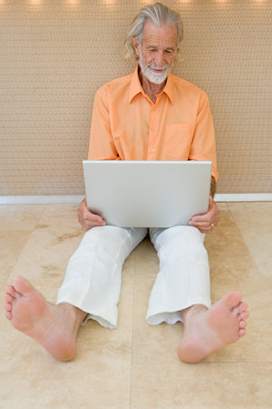 Man with laptopの写真素材