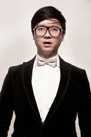 Portrait of man wearing glassesの写真素材