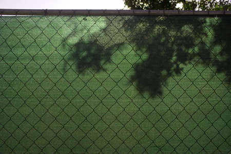 Green screen on wire fenceの写真素材