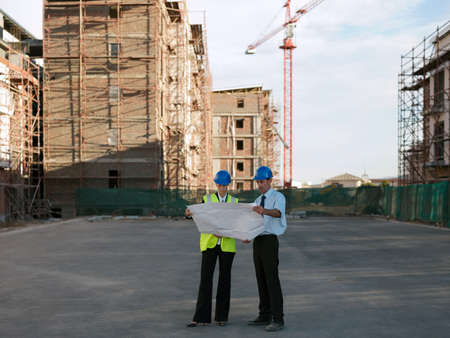 Architects on building site