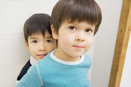 Portrait of two boysの写真素材