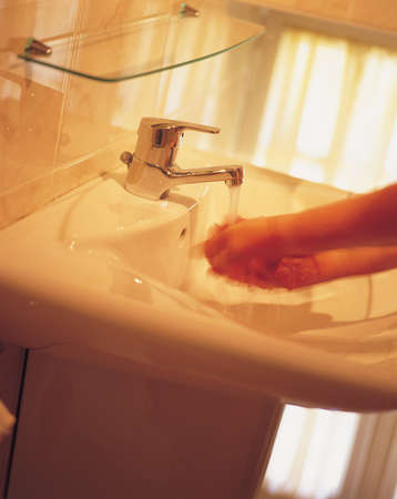 Washing handsの写真素材