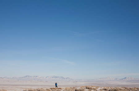 Man in the Nevada landscape, USA