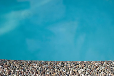 Poolside, high angle view