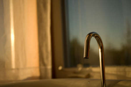 Kitchen sink faucet, close upの写真素材