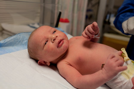 Newborn baby boy in hospital
