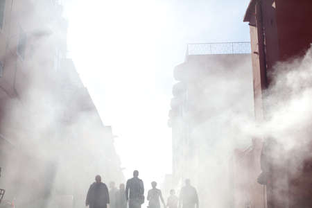 Ethereal street scene, Morocco, North Africaの写真素材