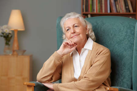 Pensive senior woman, portrait