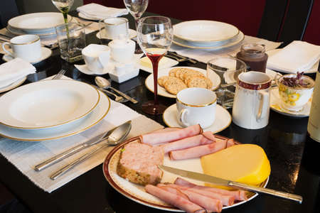 Place setting at dinner table