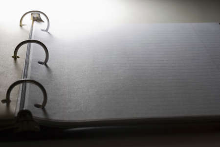 Blank page in ringbinder