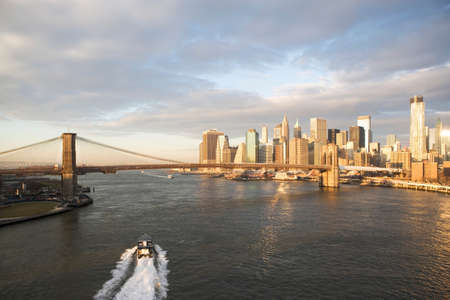 New York City skyline and bridgeの写真素材