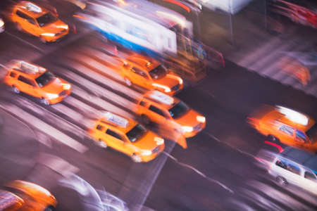 Yellow taxi cabs, New York City, USAの写真素材