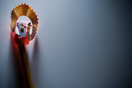 Pencil being sharpened with pencil sharpener