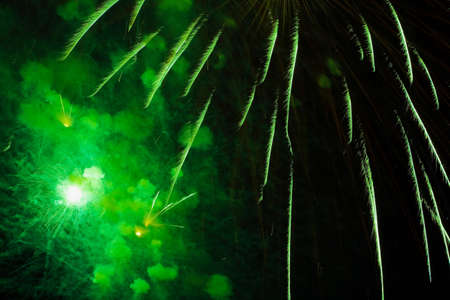 Fireworks exploding in night skyの写真素材