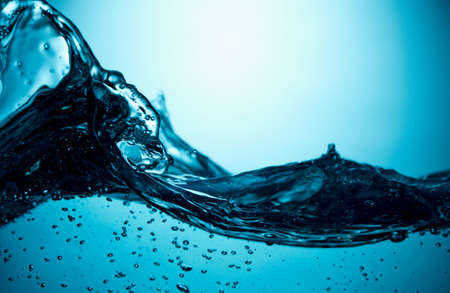 Bubbles floating in waterの写真素材