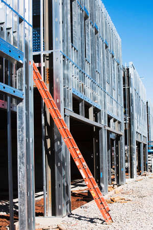 Ladder on construction frame