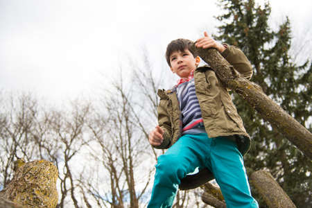 Boy at playgroundの写真素材