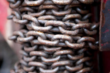 Close up of industrial chains