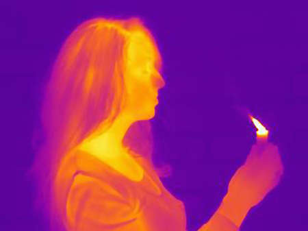 Young woman holding a candle