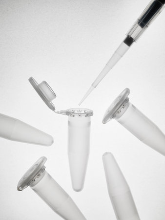 Pipette and eppendorf vialsの写真素材