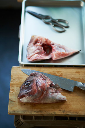 Fresh sliced fish traditional Japanese mealの写真素材