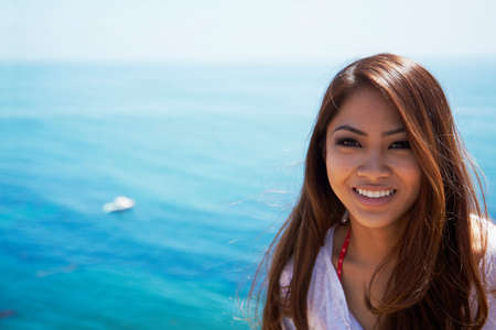 Young woman, Palos Verdes, California, USAの写真素材