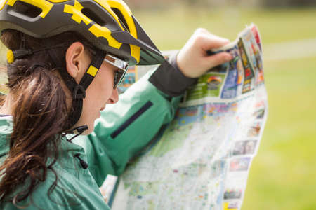 Discovering city by bikeの写真素材