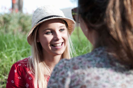 Young women at picnic