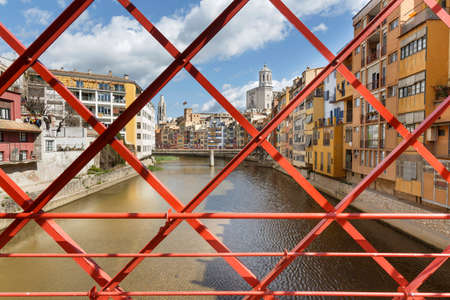 View of Girona from the Peixeteries Velles iron bridge