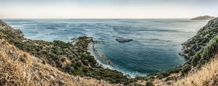 Secluded bay in Samos, Greeceの写真素材