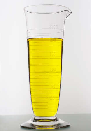 Laboratory glassware with liquidの写真素材